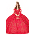 thumbnail image 4 of Women's Elizabeth K Red and Gold Quinceañera Ball Gown Gl3073 Size XS, 4 of 4