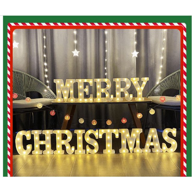 FELIZ NAVIDAD para decoraciones navideñas, decoración interior del hogar, decoraciones navideñas, letras LED, luces navideñas