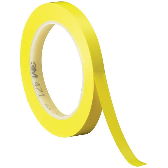 3m Vinyl Tape,1/4"x36yd,Yllw,PK3 T9614713PKY