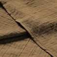 thumbnail image 6 of GUZOM Mens Gauze Long Sleeve Button Down Shirt, Lightweight Breathable Wrinkle Resistant, Relaxed Fit Curved Hem Casual, Solid Khaki,Size L, 6 of 8