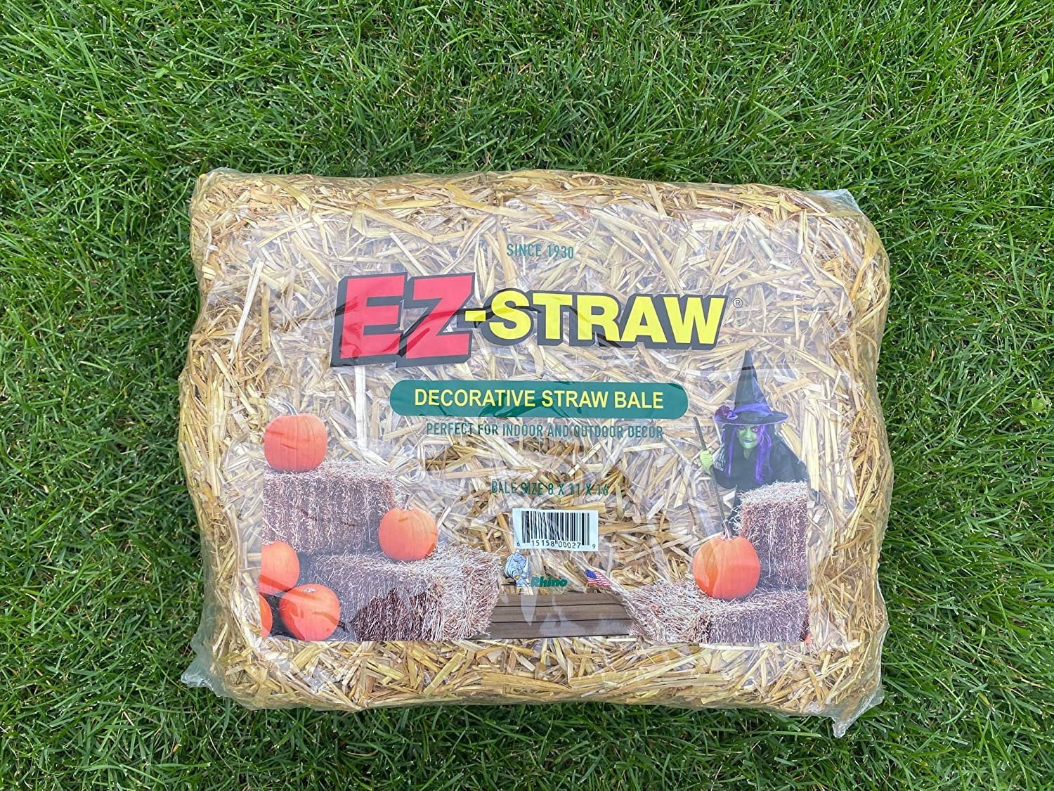 EZ-Straw Just Straw Clean Processed Straw Small Bale Multi Purpose Full Pack 1 cubic foot 