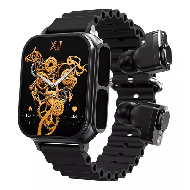 Smartwatch Reloj N22 Fralugio 2 En 1 Con Audífonos Tws Nfc Negro Fralugio Sport