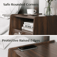 thumbnail image 2 of JOINICE Nightstands with Charging Station, Set of 2, Mid-Century Modern End Tables, Dark Walnut, 2 of 8