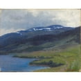thumbnail image 2 of Maria Wrangel 24x20 Black Ornate Framed Double Matted Museum Art Print Titled: Mullfjallet Seen from Are, 2 of 5