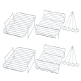 thumbnail image 1 of 2X Fryer Rack for Basket, Fryer Multi-Layer Rack,for Ninja Foodi DZ201 DZ40 Double Basket Fryer,2 x Steaming rack 2 x Grilling rack,Silver, 1 of 8