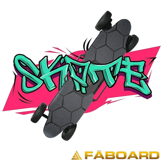 Faboard Black Electric Skateboard with Remote 8-Ply Maple,83mm Wheel,Top Speed-24.8mph