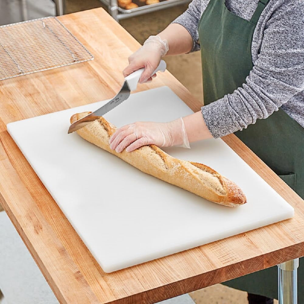TrueCraftware- 18" x 24" x 3/4" White Plastic Utility Cutting Board- Non-Skid Thick Plastic Chopping Board Cutting Boards for Meat Vegetables Dishwasher Safe Home Kitchen and Restaurants