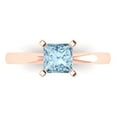 thumbnail image 2 of 1.0ct princess cut blue Zircon 14k rose gold Bridal Wedding Engagement Promise Anniversary Ring for Women size 6.25, 2 of 7