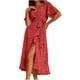 thumbnail image 1 of Vestidos Para Mujer Vestidos A Media Pierna Vestido Bohemio Moderno Con Cuello en V Suelto Manga Corta Estampado Vestido Largo Hasta La Rodilla Odeerbi  ODB164331, 1 of 9