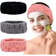 thumbnail image 1 of wonima11 Microfiber Spa Headband 3-Pack, Soft Terry Cloth Headband for Washing Face, Facial Mask, Makeup, Shower, Yoga, Gift for Women and Teens (Black+Gray+Pink), 1 of 1