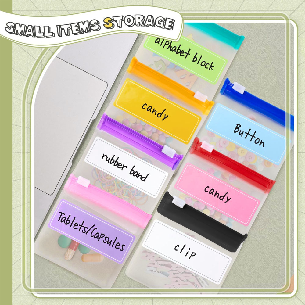 Xl-Kang 56 Pcs Weekly Zippered Pill Pouch Bags Pill Pouch Set Reusable Pill Clear Plastic Pill Bags Sealing Travel Medicine Organizer Travel Storage Pouches with Slide Lock (Candy Color)