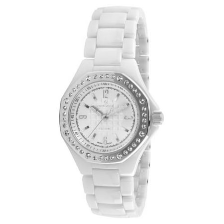 Peugeot Swiss Women's Swarovski Crystal Dial Watch in White with Silver Tone Hand