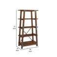 thumbnail image 5 of Benjara Fanny 72 Inch Bookshelf, 4 Tiers, Faux Rivet Details, Brown Wood Frame, 5 of 5