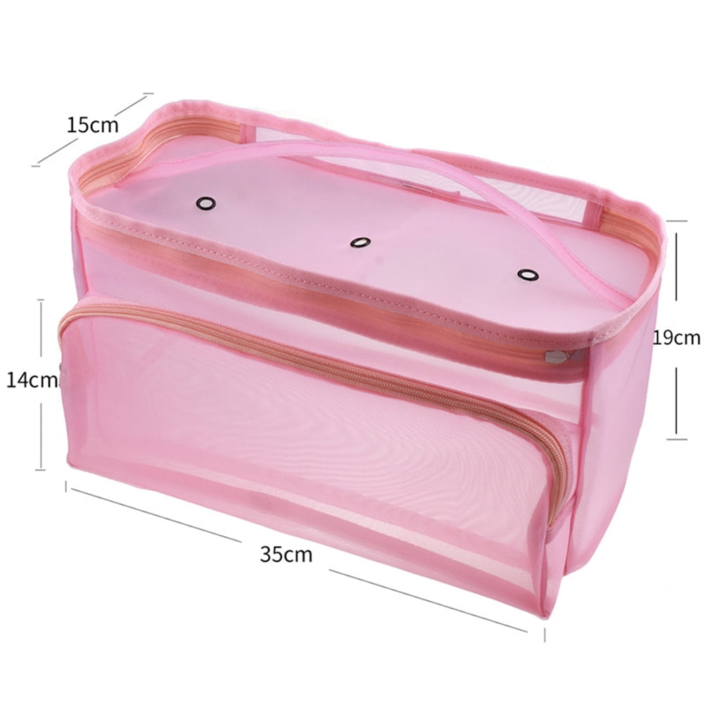 Raindrops Mesh Yarn Bag Tote Bags Knitting Tool Storage Bag Protects Yarn Travel Pink