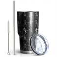 thumbnail image 2 of 30oz Black Halloween Dancing Skeleton Pattern Tumblers Stainless Steel Tumbler with Lid and Straw,Vacuum Insulated Double Wall Travel Tumbler Cups Mug with Cleaning Brush for Coffee,Tea, 2 of 7