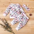 thumbnail image 4 of Odeerbi Baby Girls Clothes Toddler Outfit Autumn Winter Floral All Over Print 2024 Long Sleeved Crew Neck Pullover Trousers Suit Multicolor, 4 of 7