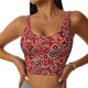 thumbnail image 1 of Balery Vintage Red Paisley Sujetadores deportivos con espalda cruzada para mujer, acolchados, sin costuras, de alto impacto, ideales para yoga, gimnasio, entrenamiento y fitness.-Large, 1 of 8