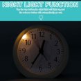 thumbnail image 5 of Reloj despertador analógico, reloj pequeño súper silencioso de 4 pulgadas que no hace tictac con repetición y luz nocturna, reloj despertador de viaje con pilas, diseño simple (blanco) Feliz Sencillez, 5 of 5