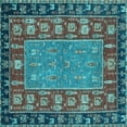 thumbnail image 1 of Ahgly Company Indoor Square Animal Light Blue Traditional Area Rugs, 4' Square, 1 of 4