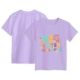 thumbnail image 5 of Toddler Girls Short Sleeve T-Shirts Kids Summer 24 Months 2t 3t 4t 5t 6t 7t Oversized Crew Neck Tops Trendy Casual Basic Loose Tees Gibobby,13-14Years,Purple, 5 of 5