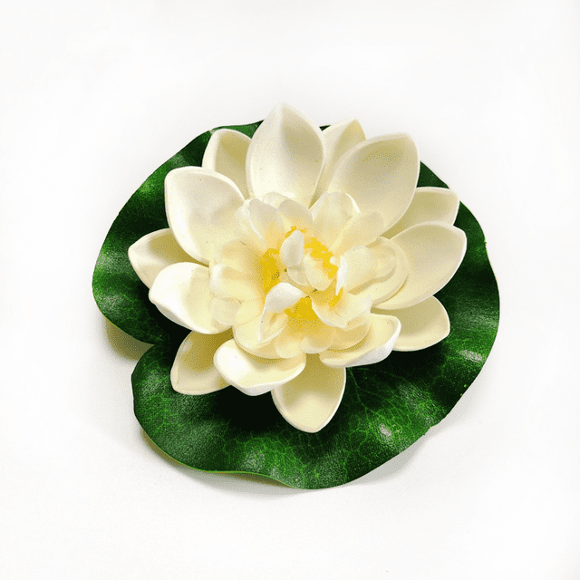 Flor de loto grande de espuma flotante de agua para decoración de estanque, juego de 5 flores de loto flotantes artificiales, almohadillas de lirio de agua realistas falsas