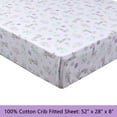 thumbnail image 6 of Gypsy Floral Spirograph Animals Giraffe Hippo Elephant 3 Piece Pink Cotton Toddler Sheet Set, 6 of 7