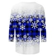 thumbnail image 5 of Wycnly Holiday Deals Winter Tee Tops for Women Womens Christmas Shirts Xmas Round Neck Lightweight Ladies Pullover Blouses Fashion Snowflake Print Tee Tops Fall 3/4 Sleeve Tops Christmas Clearance, 5 of 5
