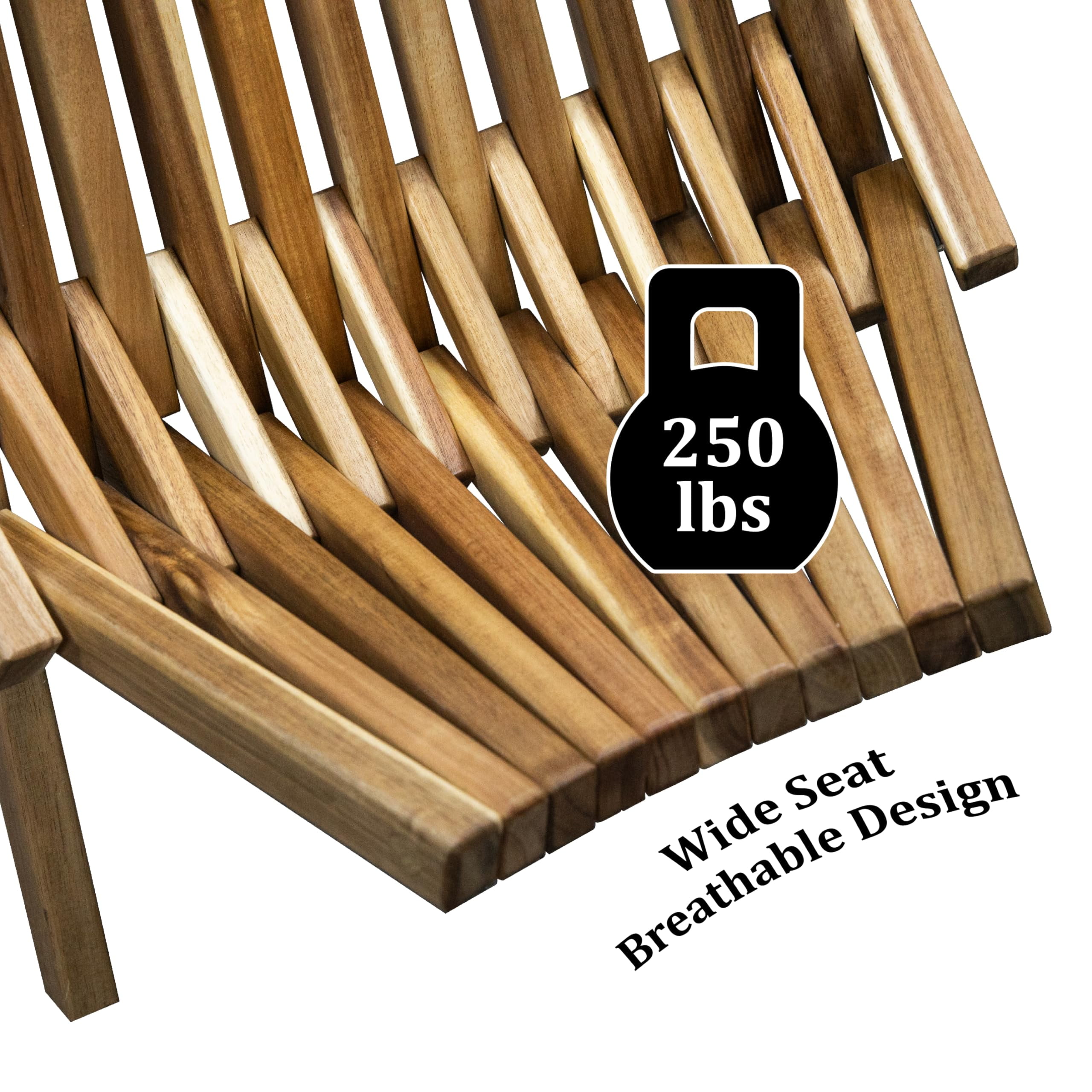 Melino Wooden Folding Tamarack Chairs, FSC Certified Acacia Low