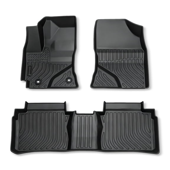 Findmall TPE Floor Mats Liners 2 Rows with 3 Pieces for Toyota Corolla 2014-2019 All-Weather Black