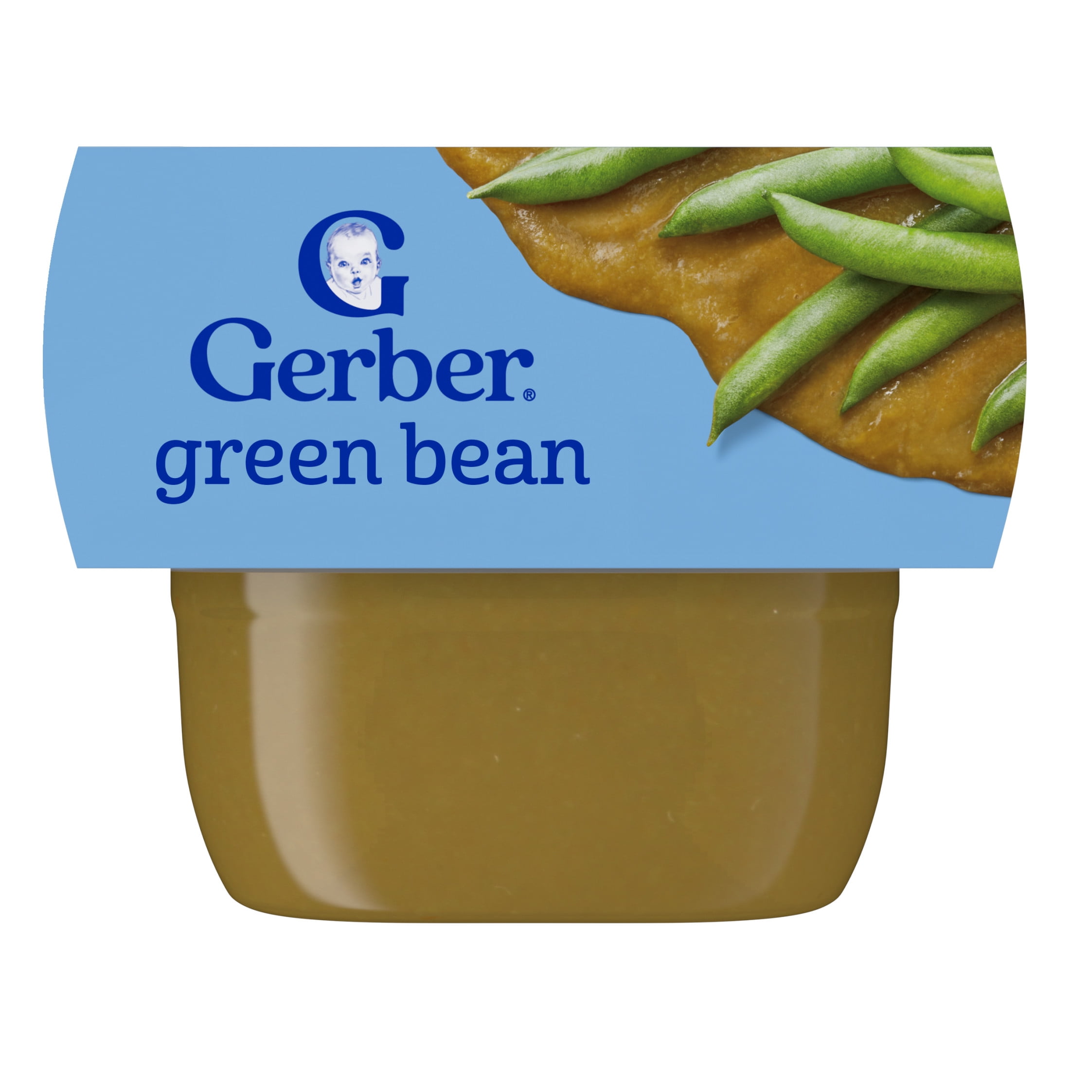 (12 pack) Gerber 1st Foods Natural for Baby Baby Food, Green Bean, 2 oz Tubs (2 Pack)