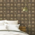 thumbnail image 4 of Galerie Wallcoverings  Nostalgie Collection Industrial Tiles Non-woven Metallic Wallpaper Roll 33 feet x 21 inches - Charcoal, 4 of 5