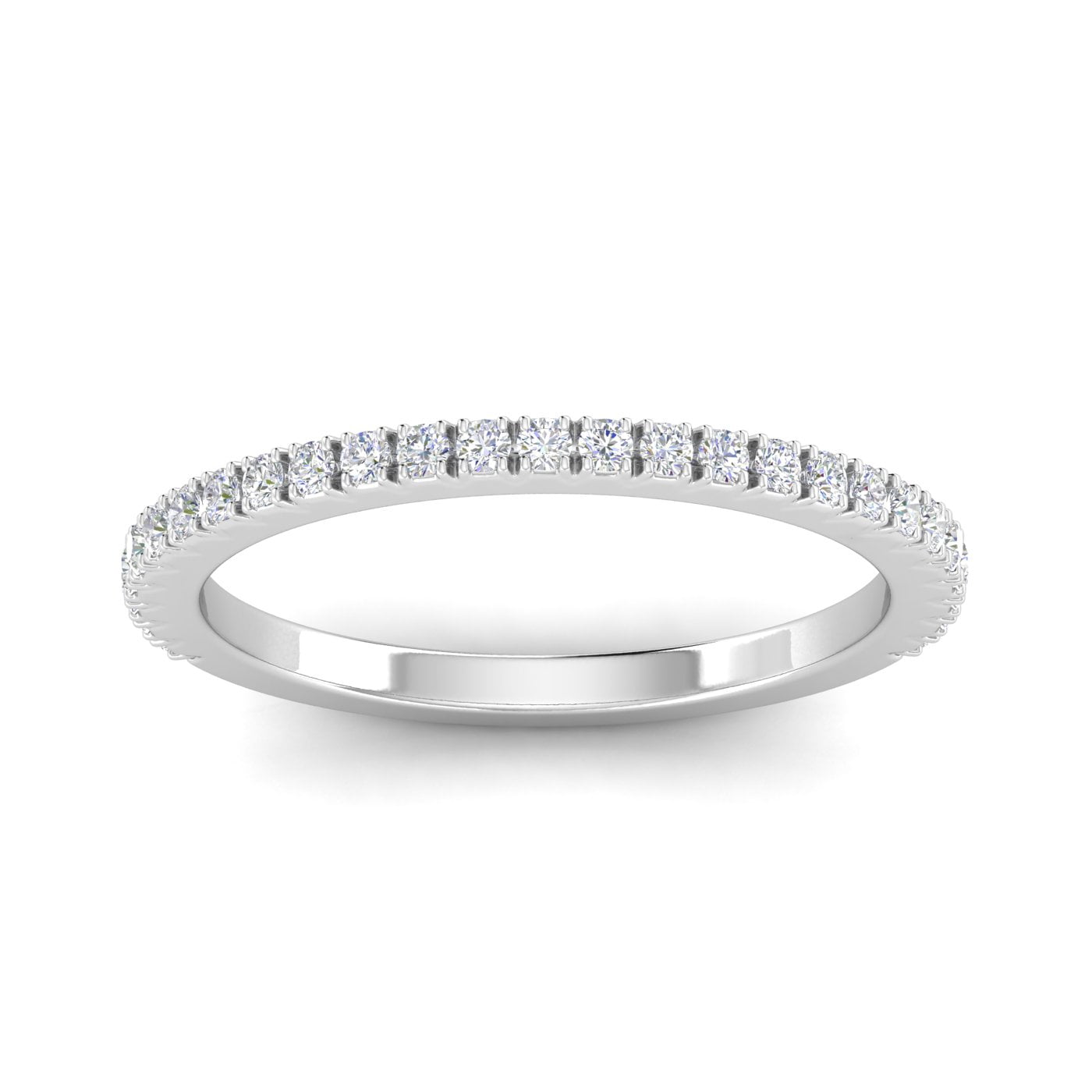 Certified 1/4ctw Diamond Wedding Band in 10k White Gold (G-H, I1-I2)
