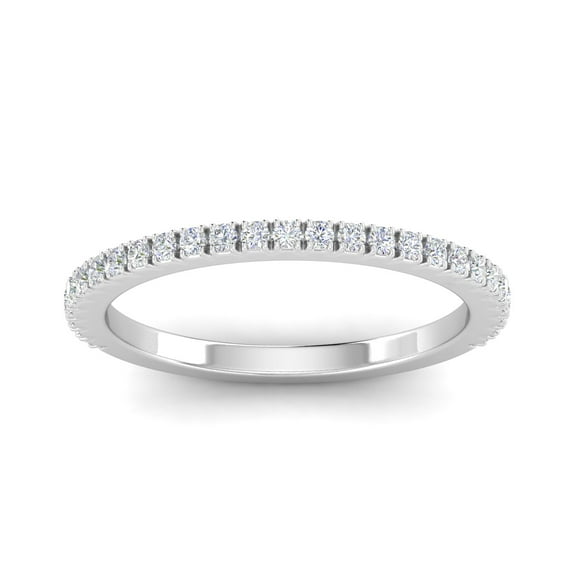 Certified 1/4ctw Diamond Wedding Band in 10k White Gold (G-H, I1-I2)