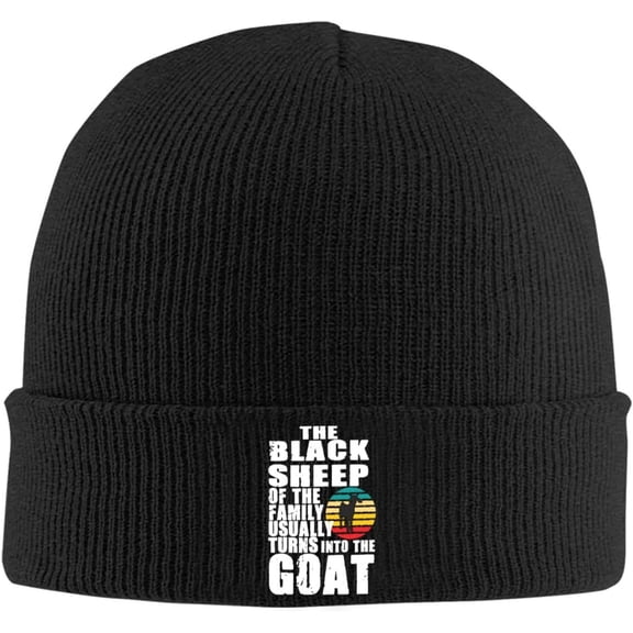 The Black Sheep of The Family Usually Turns Into The Goat Beanie Hats for Men Women Knit Skull Cap Warm Winter Hats
