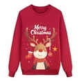 thumbnail image 4 of Fiaer Merry Christmas Sweatshirts for Family Trendy Baggy Funny Reindeer Graphic Xmas Pullover Crew Neck Long Sleeve Warm Holiday Tops Women L, 4 of 5