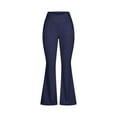 thumbnail image 6 of Susanny Womens Flare Leggings Crossover Yoga Pants High Waisted Tummy Control Workout Plus Size Full Length Casaul Pants Navy L, 6 of 8