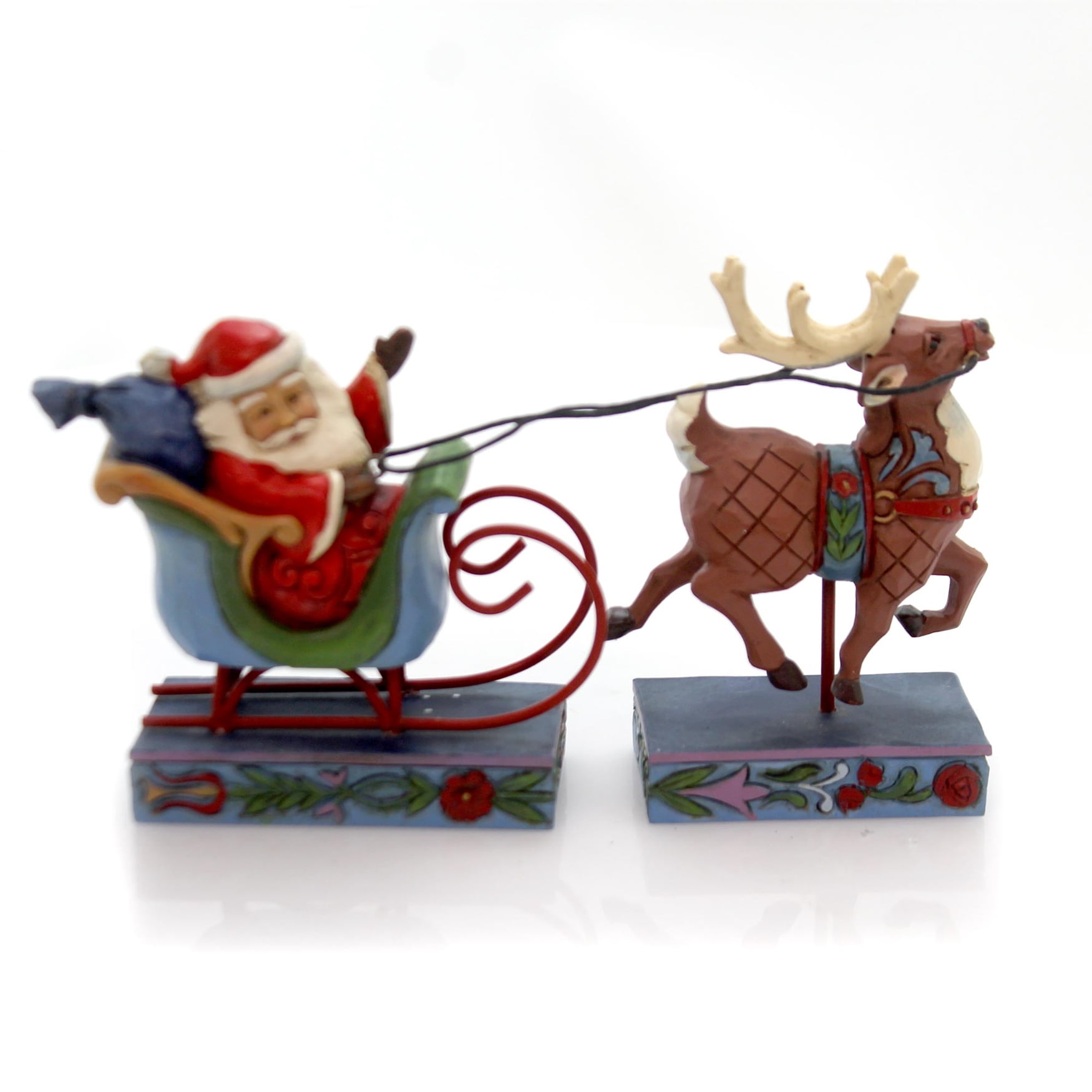 Jim Shore SANTA IN SLEIGH W/ REINDEER MINI Polyresin Christmas Delivery 4056609 - Walmart.com