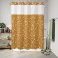 thumbnail image 3 of No Hook Shower Curtain, Yellow Beige Starfish Coastal Shower Curtains for Bathroom with See Through Top Window, Nautical Summer Ocean Sea Waterproof & Washable Bath Curtain Extra Long 72"x84", 3 of 3