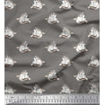thumbnail image 1 of Soimoi Crepe Silk Fabric Shoes & Bull Dog Print Sewing Fabric Yard 42 Inch Wide, 1 of 1