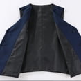 thumbnail image 4 of Boys Blazer Vest, Preppy Style Casual Waistcoat for Kids, Mid-Length Layering Vest for Autumn Winter School and Outdoor Activities, Boys Sleeveless Jacket, 2-14Y Navy 110, 4 of 9