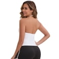 thumbnail image 2 of DARING DIVA Women's Halter Neck Padded Adjustable Spaghetti Straps Tank Top M White, 2 of 6