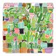 thumbnail image 4 of Calcomanías de graffiti de vinilo impermeables con forma de cactus, 50 unidades, 4 of 4