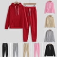 thumbnail image 4 of Sonducket El chándal con capucha de los deportes del poliéster para las mujeres cómodas y elegantes suda las sudaderas con capucha del conjuntos de ropa negro+m, 4 of 6