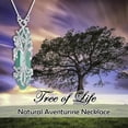 thumbnail image 6 of Dorunmo Healing Crystal Necklace 925 Sterling Silver Tree of Life Wire Wrapped Natural Stone Point Pendant Necklace Natural Aventurine Necklace Hexagon Reiki Energy Stone Jewelry for Women Men, 6 of 6
