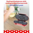 thumbnail image 5 of Betty Crocker Mini Waffle Maker, 550W Compact Kitchen Appliance, Quick & Even Heat for Home and Kitchen, Makes 4.5" Waffle, 4.9" Non-Stick Plates, Recipes Included, BC-4888R, Red, 5 of 7
