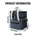 thumbnail image 4 of 11L Insulated Lunch Bag，Reusable Lunch Box Expandable Double-Layer Cooler Tote Bag for Office School Hiking Beach, Leakproof Picnic & Camping Bag Organizer for Student Women and Men, 4 of 7