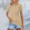 thumbnail image 2 of Womens Tops Summer Tops Fashion Casual Short Sleeve Button Down Collared T Shirts Loose Fit Blouses Mesh Material Com fortable for Daily Wear Matches Jeans Package Xl Shirts for Women, 2 of 7