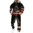 thumbnail image 3 of Men's Casual Christmas Printed Long-sleeved Hooded Sweatshirt and Sweatpants Two-piece Set, Fleece-Lined for Holiday Gifts Winter Sports and Festive Events,Black,3XL, 3 of 6