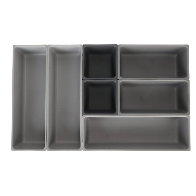 Organizador de cajones para cubiertos de plástico resistente, gran capacidad, multifunción, para cuchillos, tenedores y cucharas.