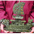 thumbnail image 5 of Collect Green Jade Hand-carved Boat Statue Sculpture, Jade Carving Beautiful Lifelike Ship's Jinbao Lucky Stone Crystal Boat Statue, 5 of 5